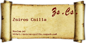 Zsiros Csilla névjegykártya