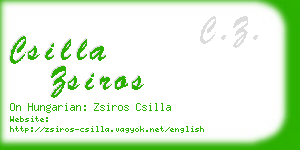 csilla zsiros business card